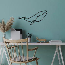 Wallity Escultura de Pared Whale - M Negro